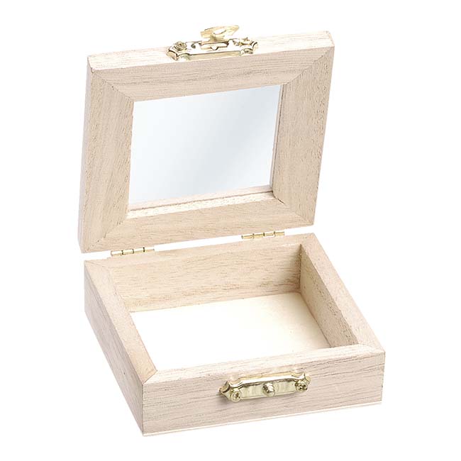 Koka kaste ar lodziņu 7x7x2,5cm