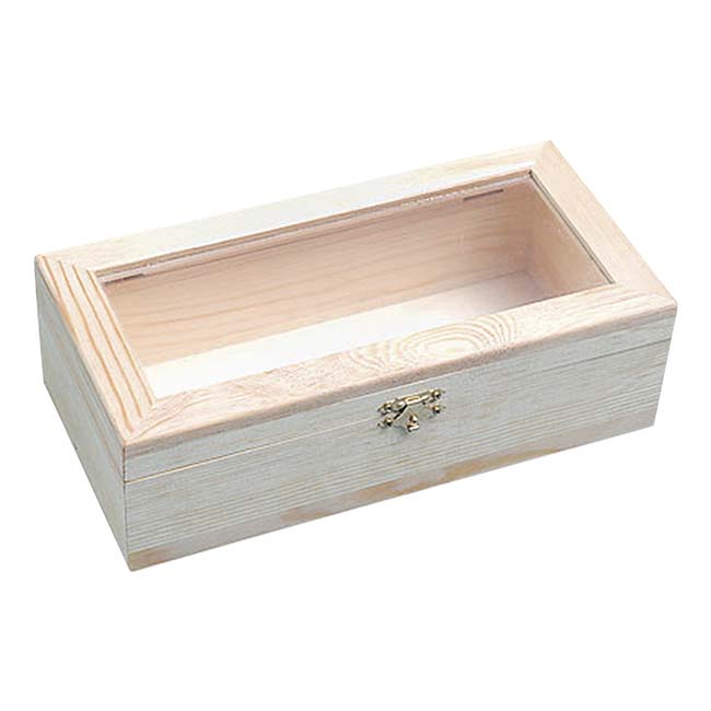 Koka kaste ar lodziņu 24x12x7,5cm