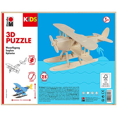 3D puzle koka Marabu Kids Hydroplane 28 daļas