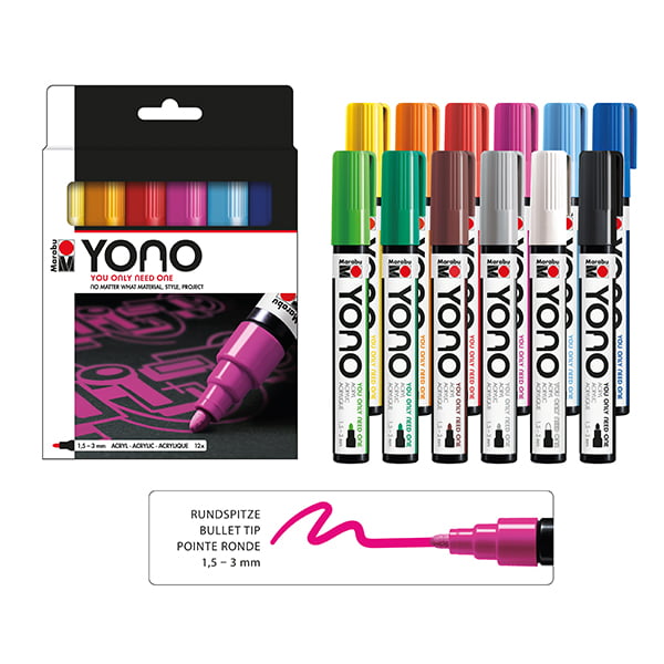 Marabu YONO Marker set 12 X 1.5-3 mm