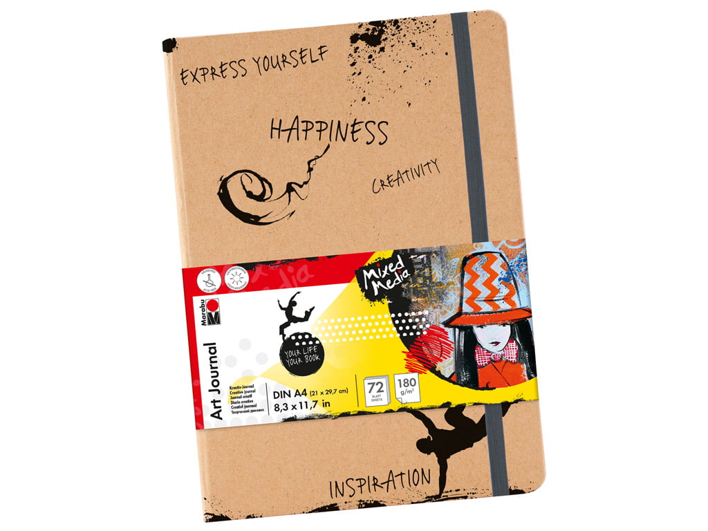 Skiču albums Marabu Art Journal A5, 180g 72 lapas ar gumiju