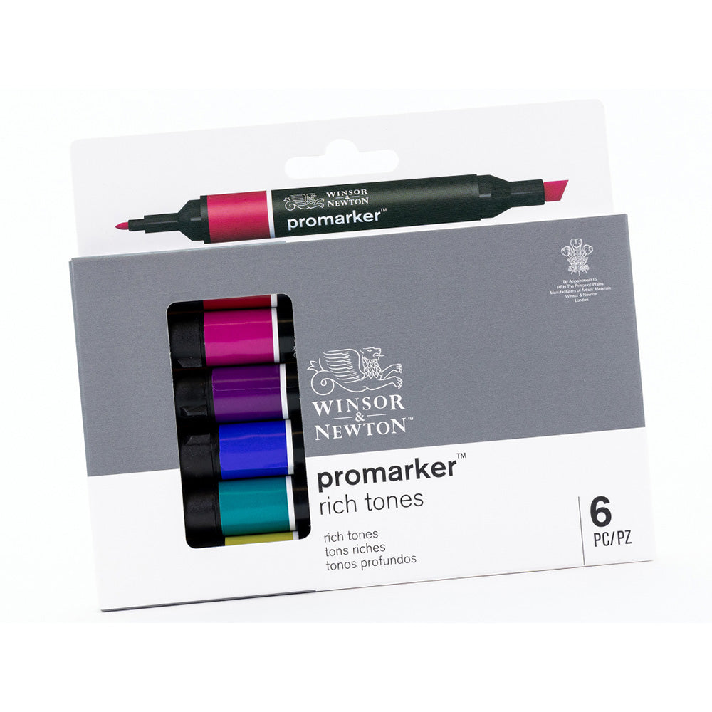 Winsor & Newton Promarker set 6, Rich tones.