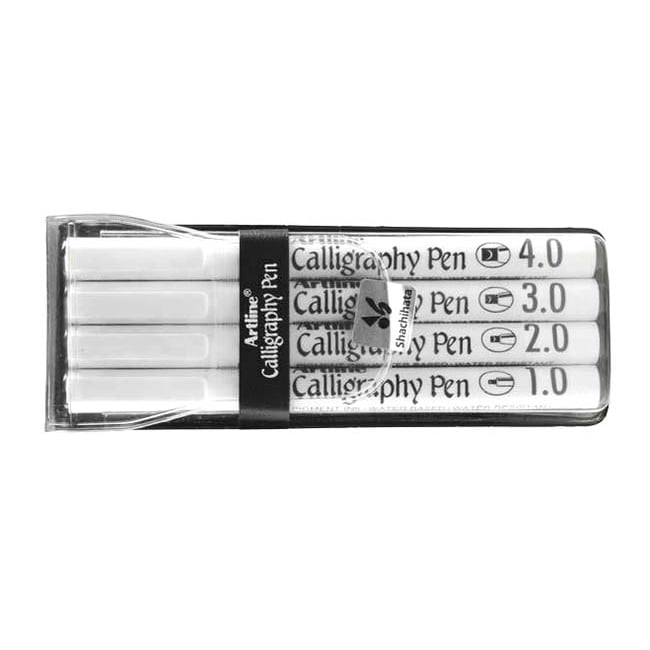 Artline calligraphy pen, black